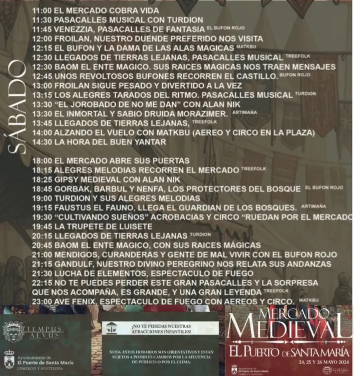 2024. 05. 25 CARTEL PROGRAMACIÓN MERCADO MEDIEVAL SÁBADO 25