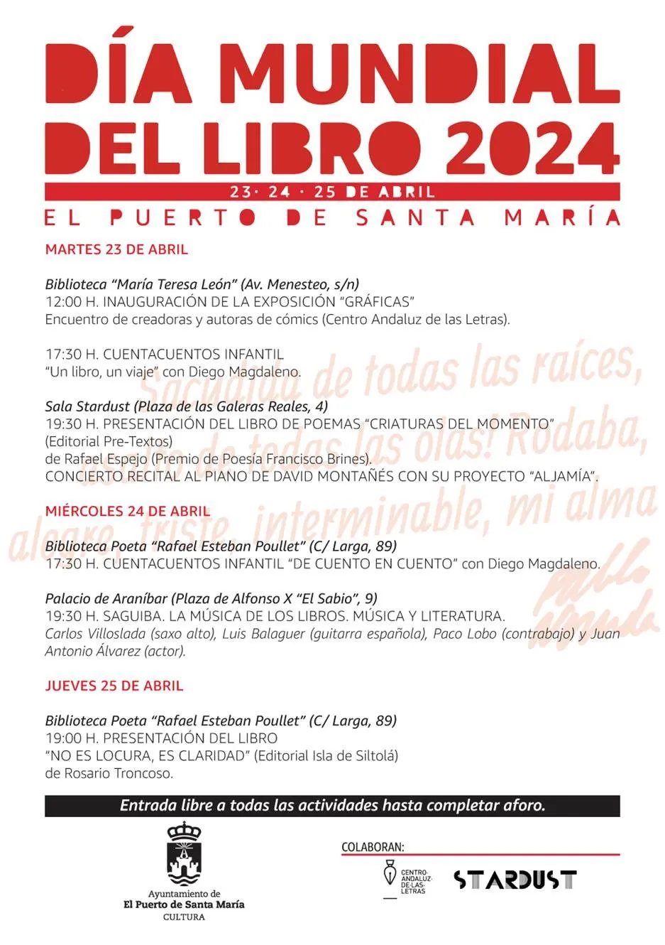2024. 04. 22 CARTEL ACTIVIDADES DÍA MUNDIAL DEL LIBRO 2024