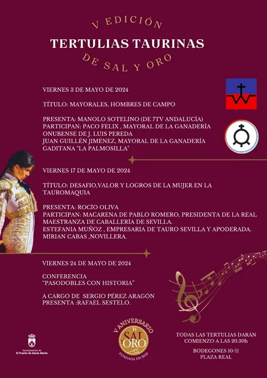 CARTEL V EDICIÓN TERTULIAS TAURINAS DE SAL Y ORO