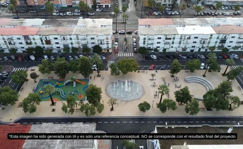 Plaza Tula Ruiz Golluri generada por IA
